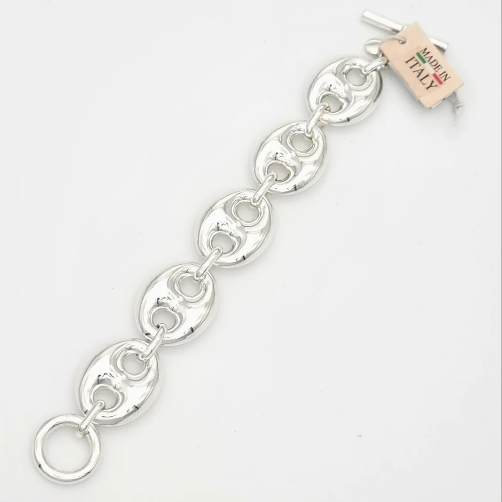 🇮🇹Mia Fiore Mariner Puff Chain Link Sterling Silver/Bronze - Picture 2 of 11